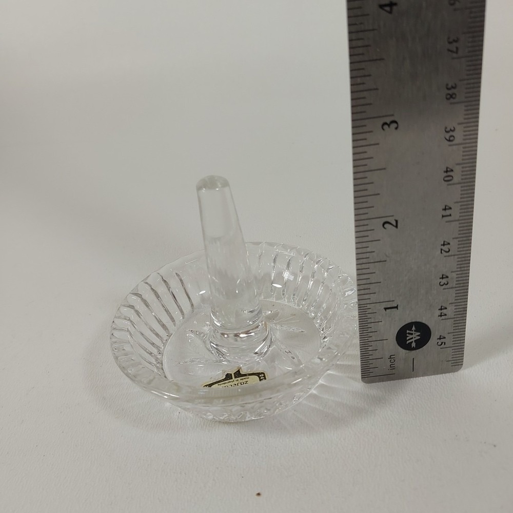 Zajecar Kristal Ring Holder Dish Clear 24% Lead Crystal Pressed Glass Star Burst - Picture 5 of 5